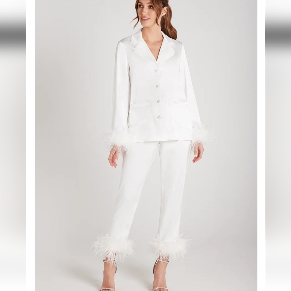Nadine Merabi Darcie White Feather Pajama